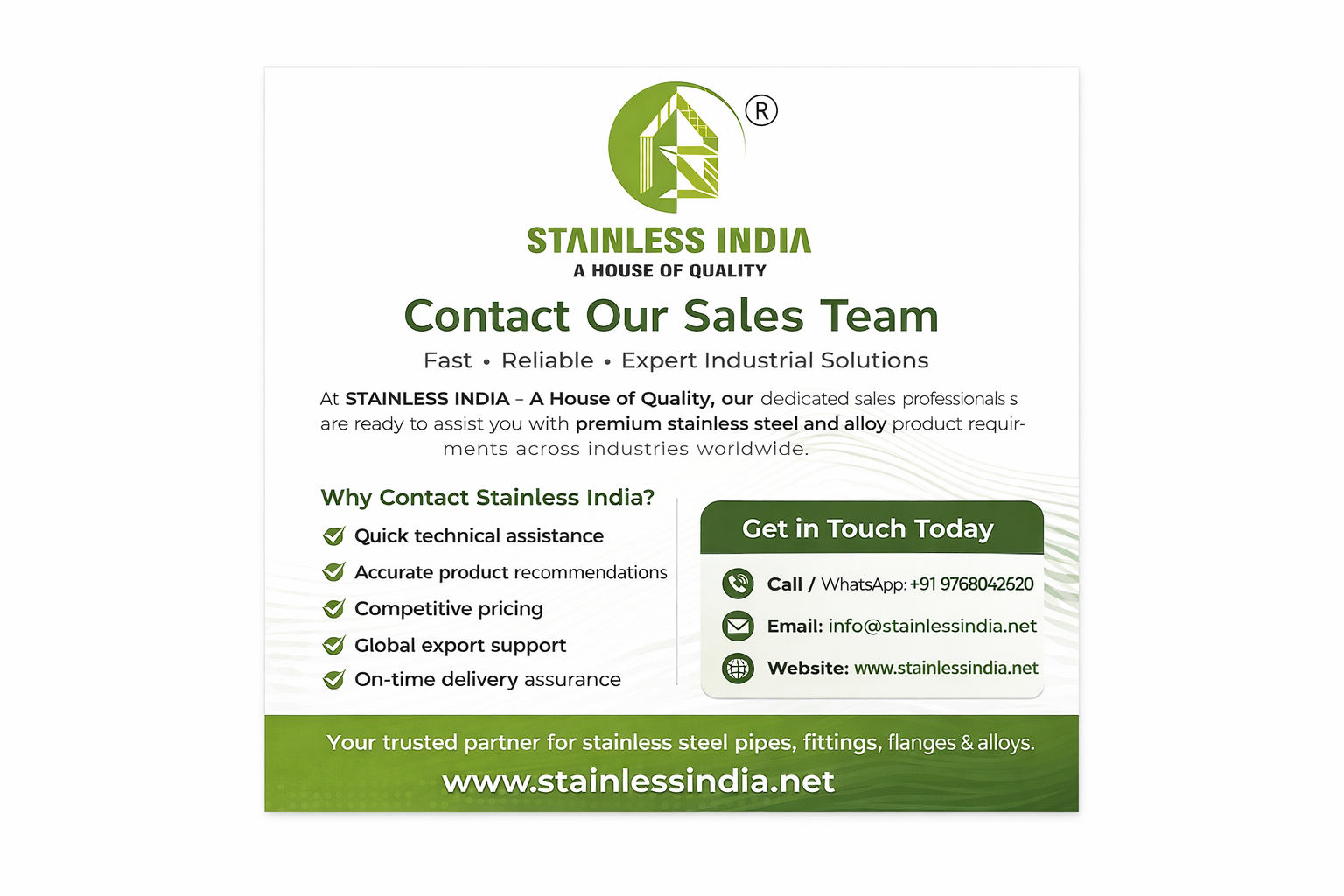 SS 347H 180° SR Elbow