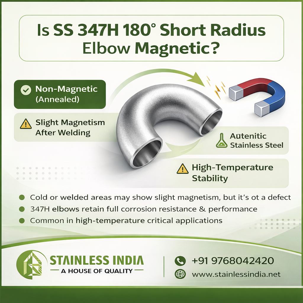 SS 347H 180° SR Elbow