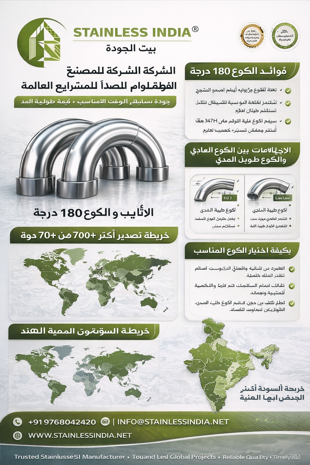 SS 347H 180 Degree Elbow Exporter United Arab Emirates