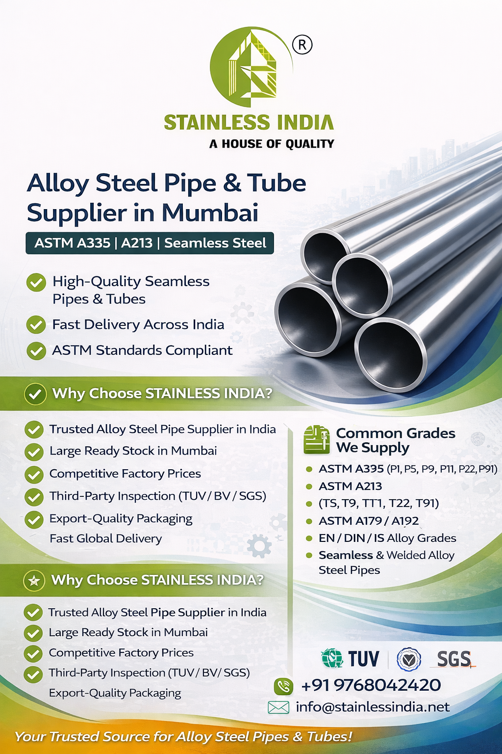 SS 347H 180° SR Elbow