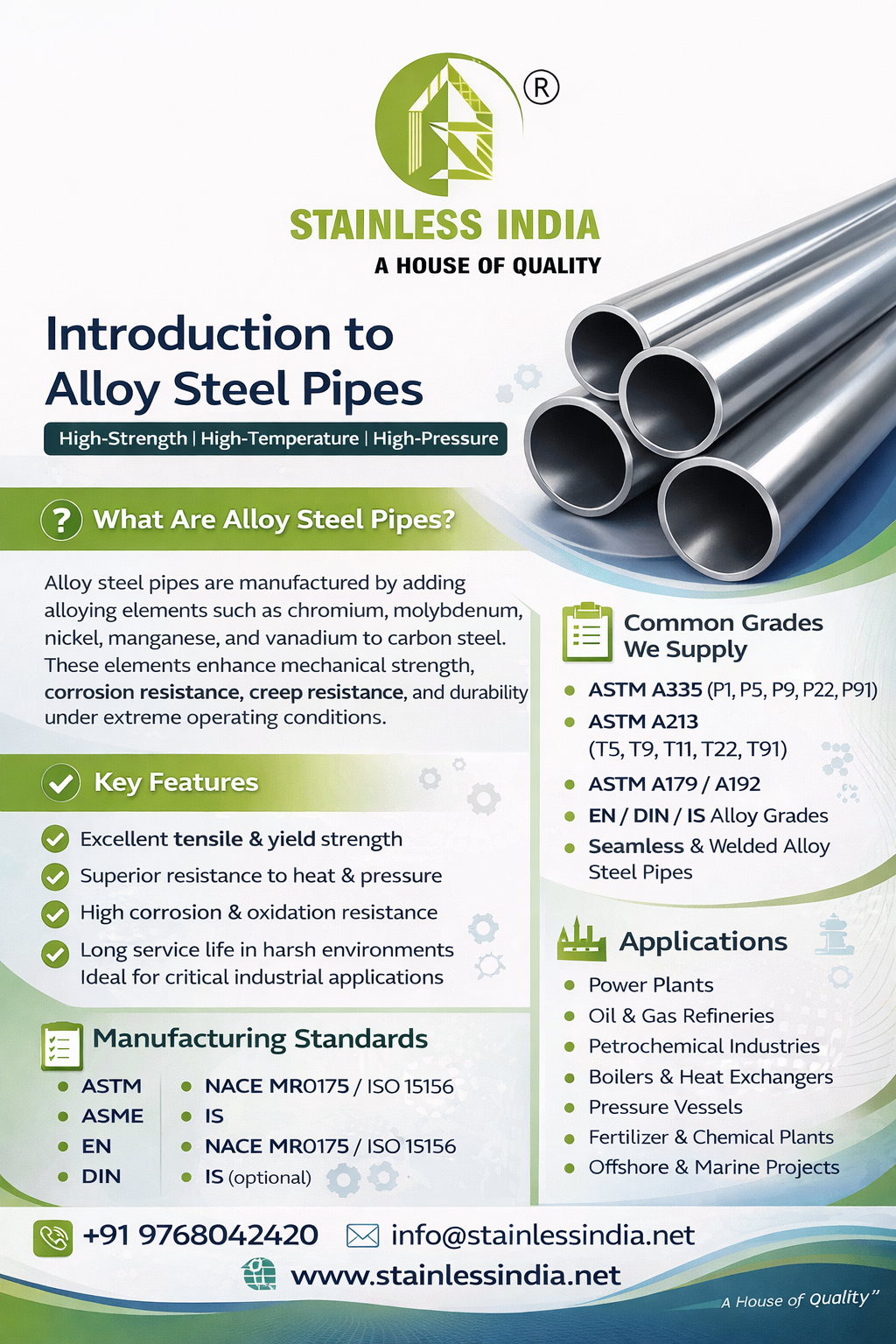 SS 347H 180° SR Elbow