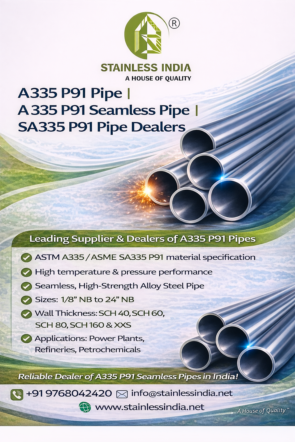 SS 347H 180° SR Elbow