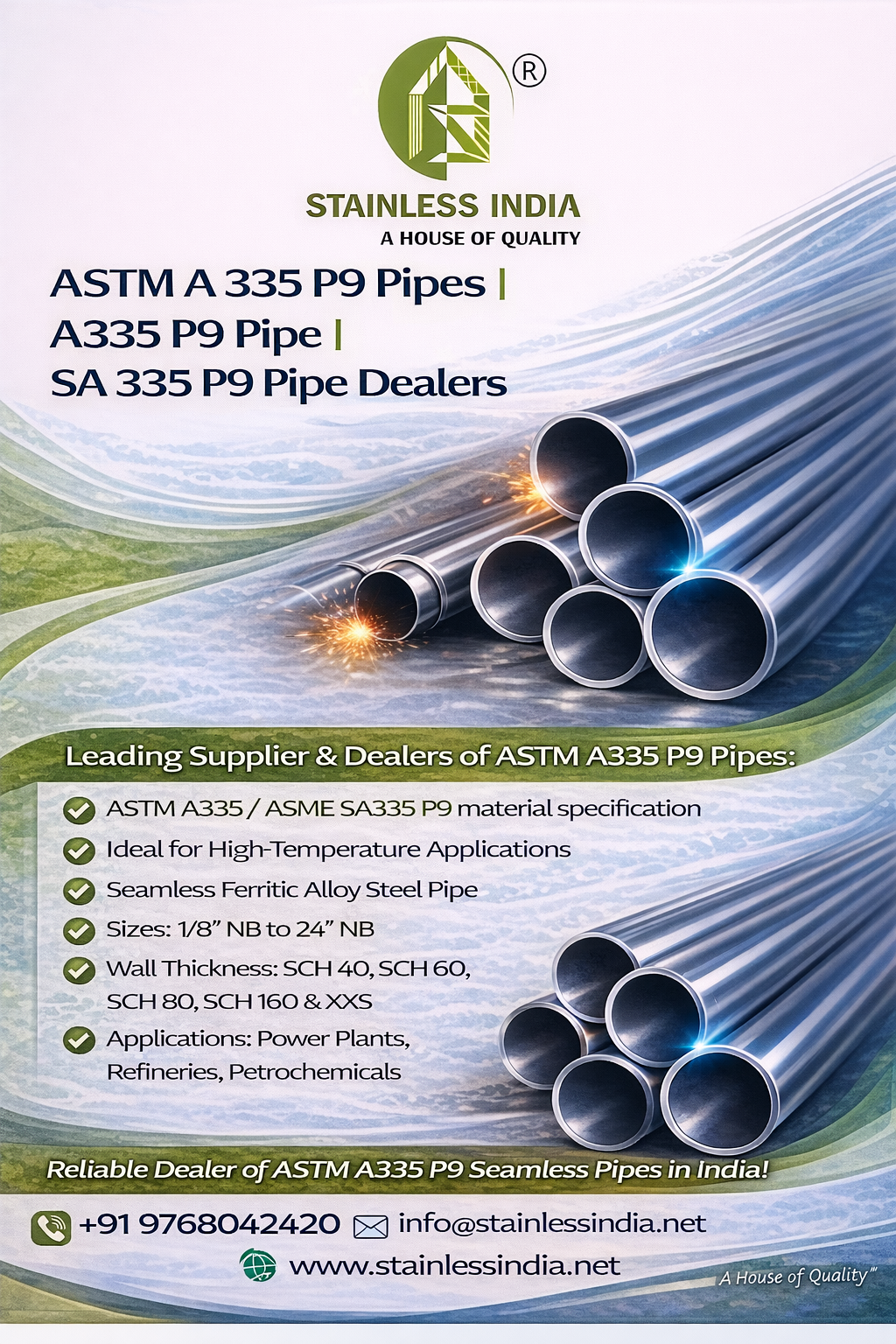 SS 347H 180° SR Elbow