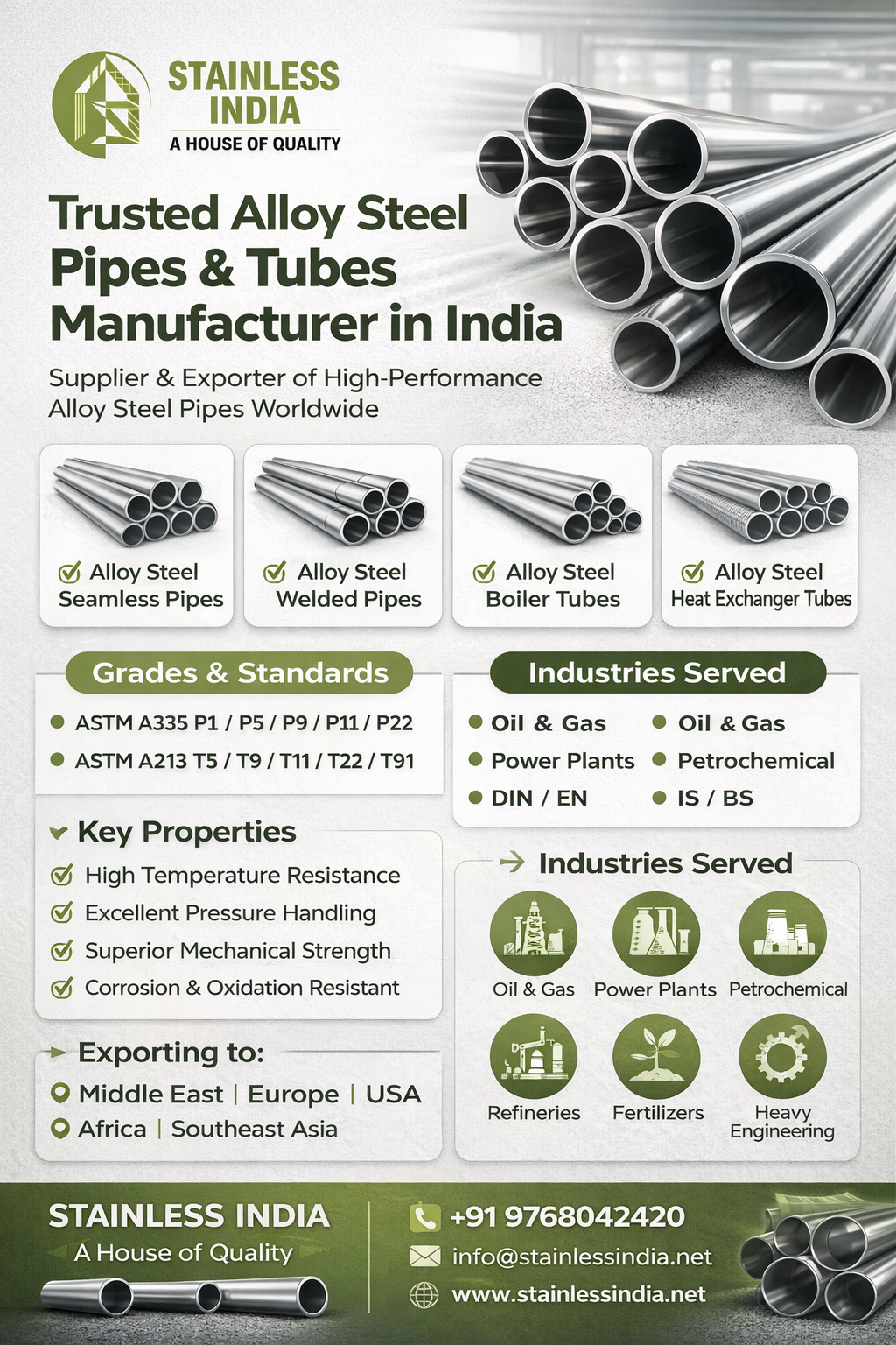 SS 347H 180° SR Elbow