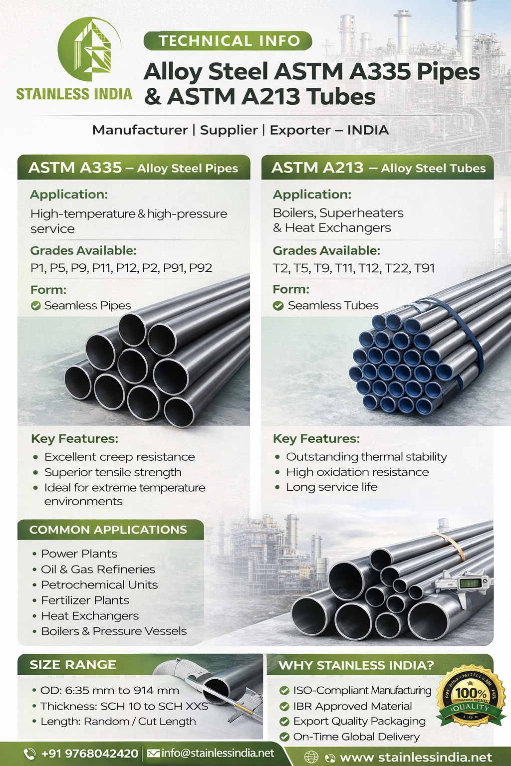 SS 347H 180° SR Elbow