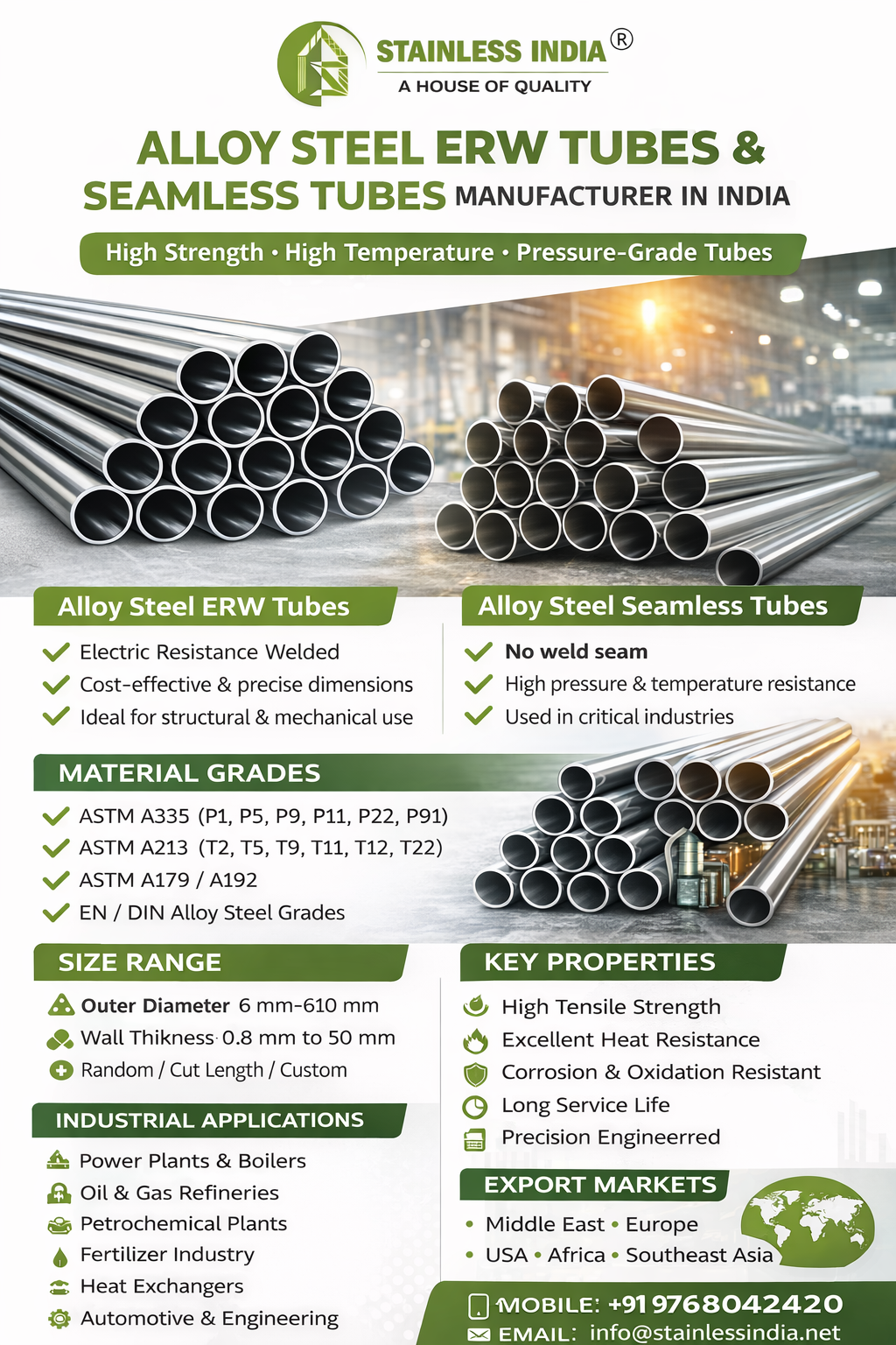 SS 347H 180° SR Elbow