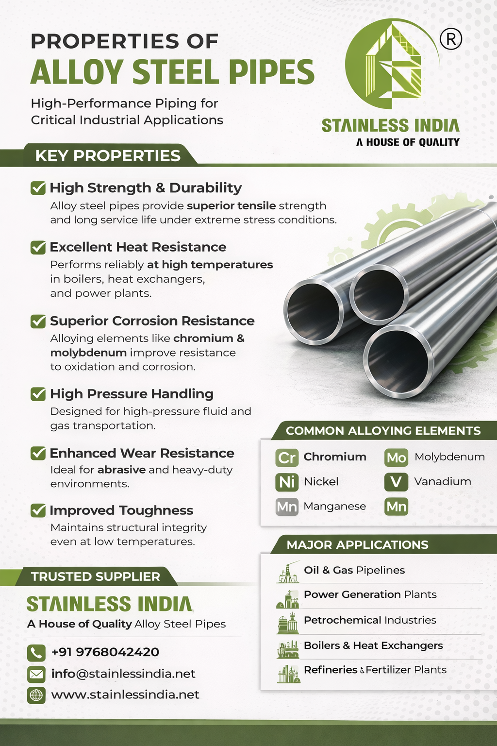 SS 347H 180° SR Elbow