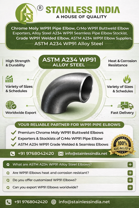 SS 347H 180° SR Elbow
