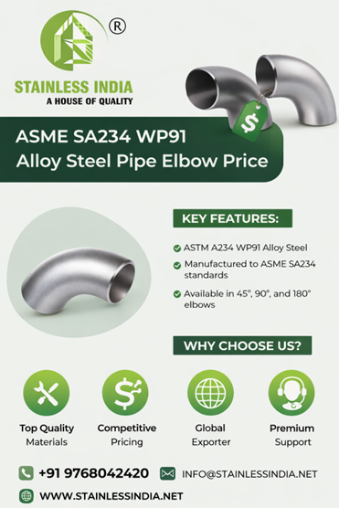 SS 347H 180° SR Elbow