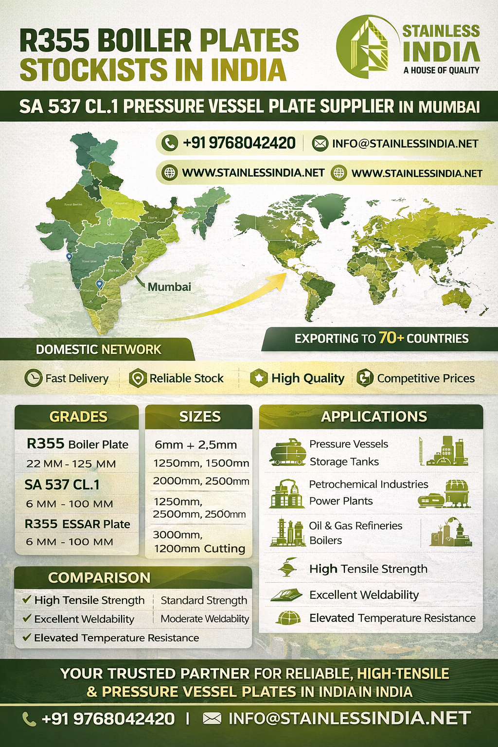 SS 347H 180° SR Elbow