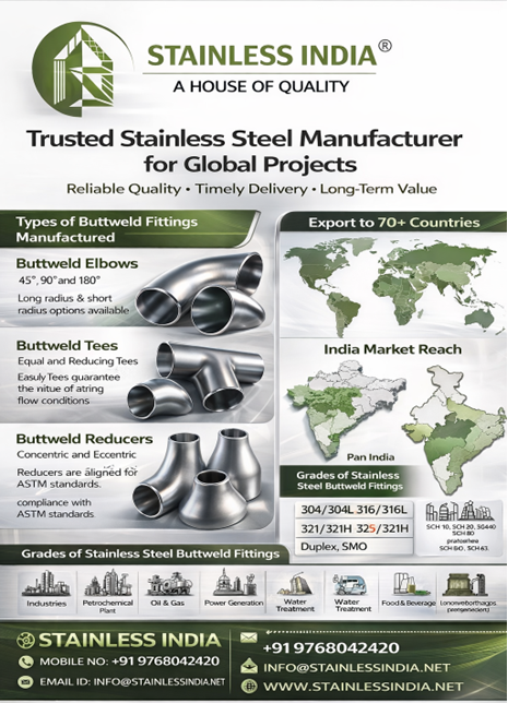 SS 347H 180° SR Elbow