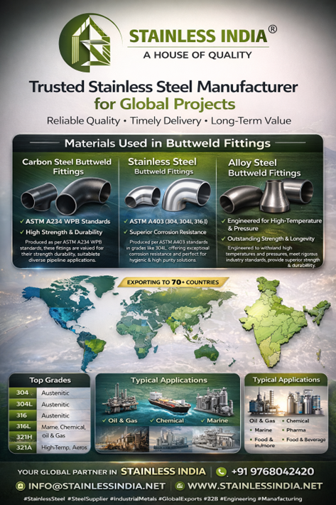 SS 347H 180° SR Elbow