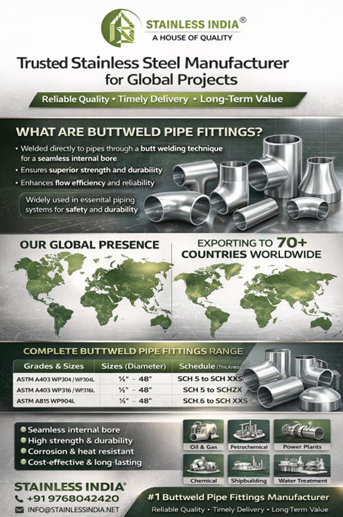 SS 347H 180° SR Elbow