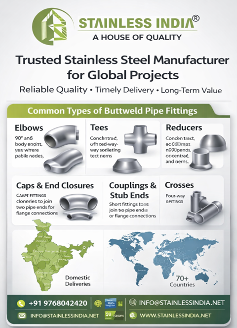 SS 347H 180° SR Elbow