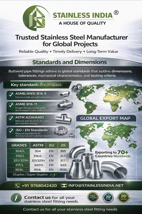 SS 347H 180° SR Elbow