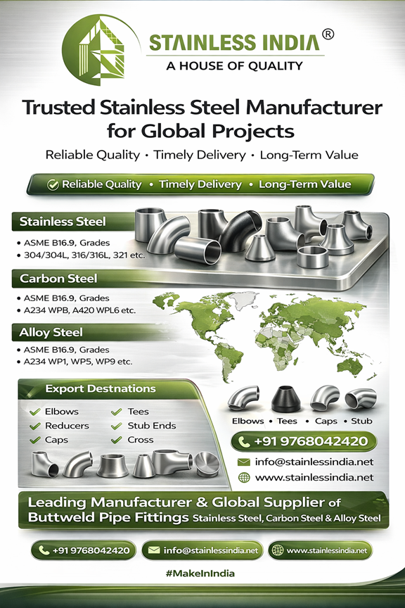 SS 347H 180° SR Elbow