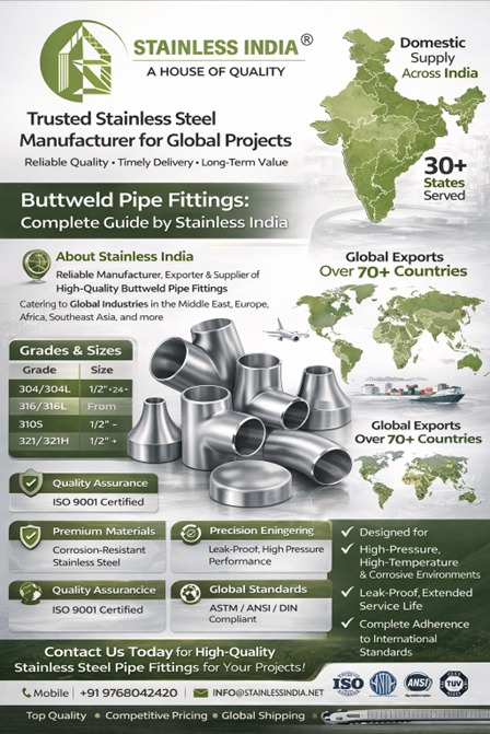 Buttweld Pipe Fittings Manufacturer India
