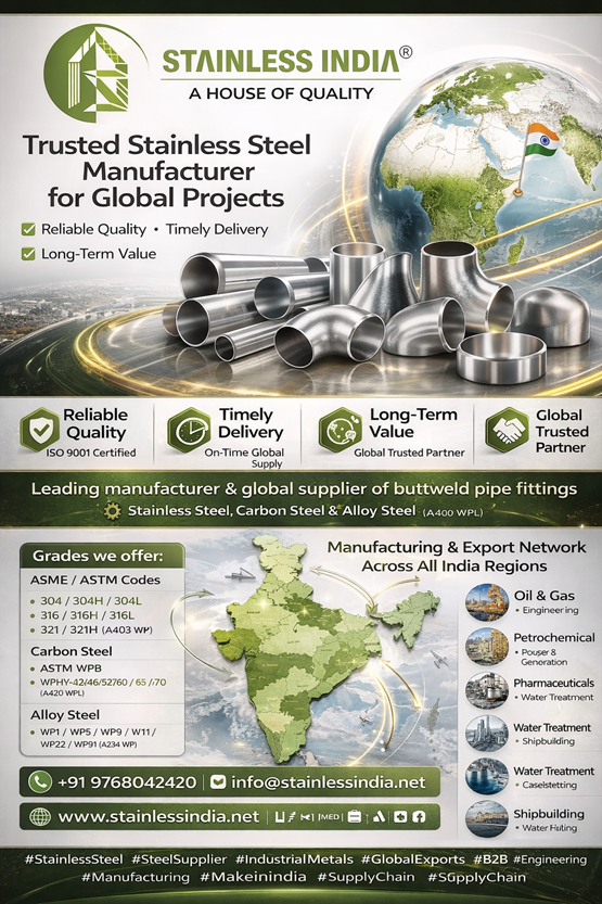 SS 347H 180° SR Elbow