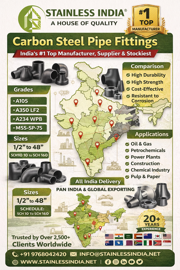 SS 347H 180° SR Elbow