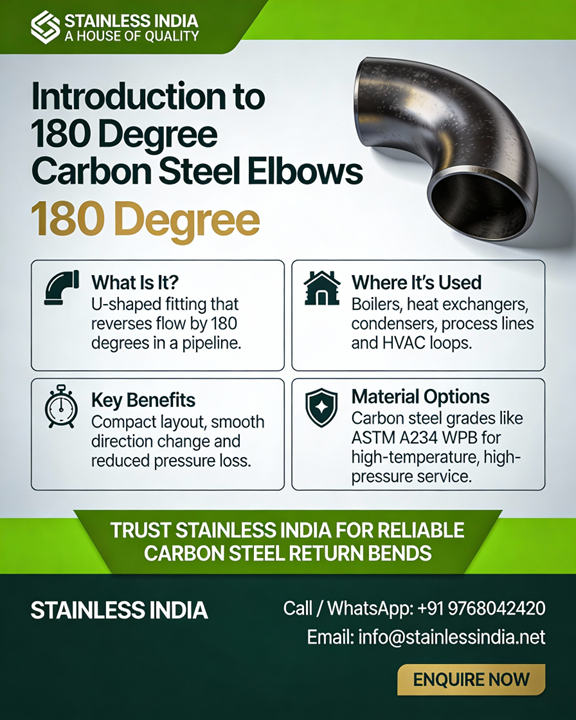 SS 347H 180° SR Elbow