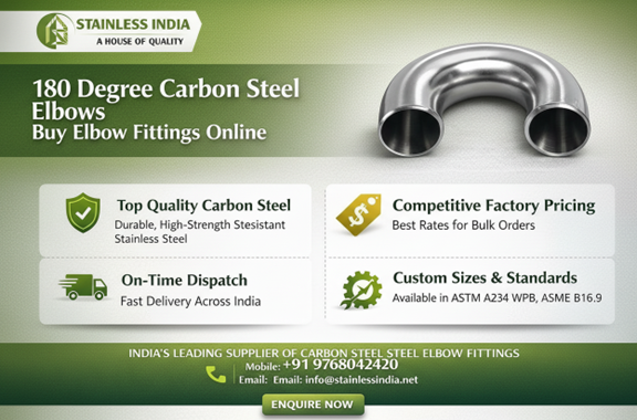SS 347H 180° SR Elbow