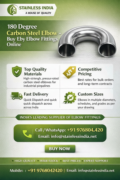 SS 347H 180° SR Elbow