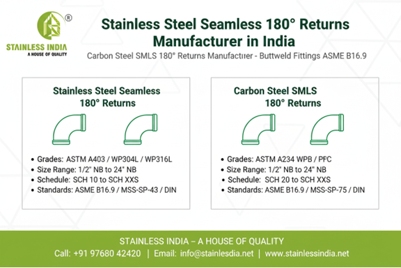 SS 347H 180° SR Elbow