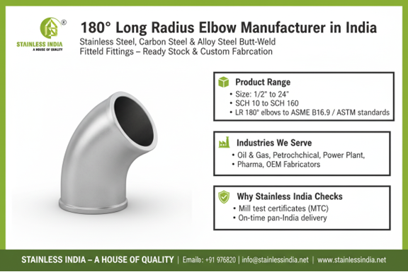 SS 347H 180° SR Elbow
