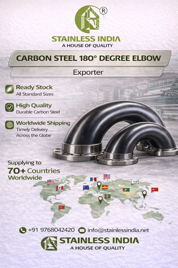 SS 347H 180° SR Elbow