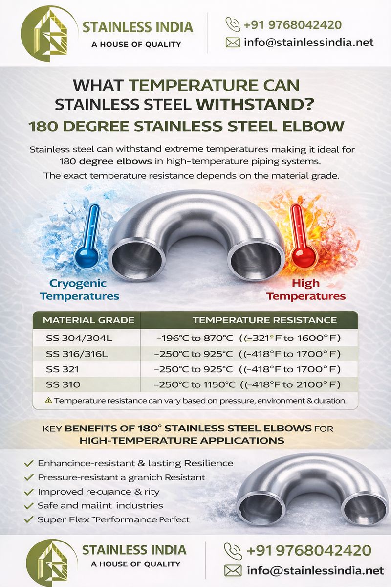 SS 347H 180° SR Elbow