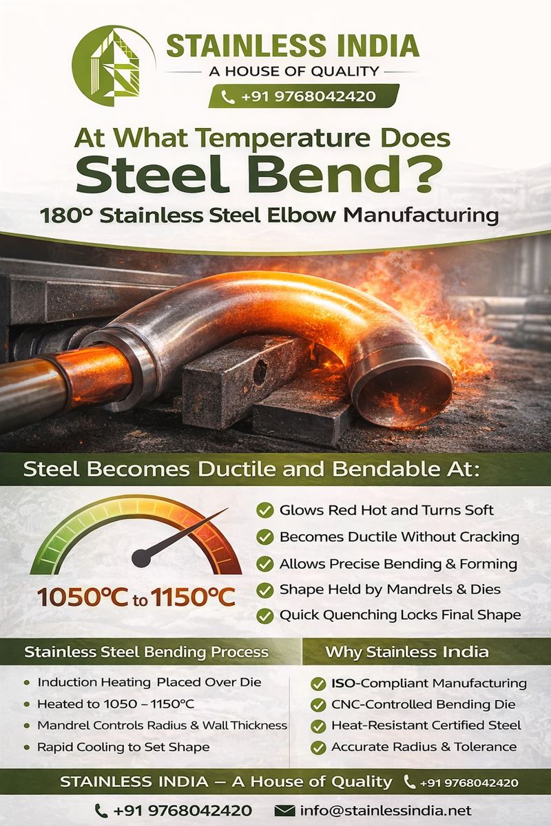 SS 347H 180° SR Elbow