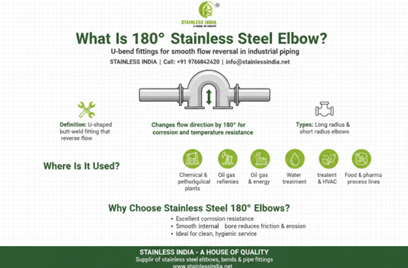 SS 347H 180° SR Elbow