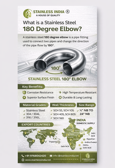 SS 347H 180° SR Elbow