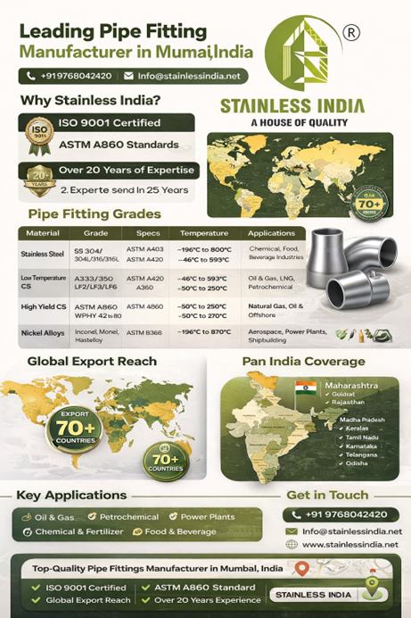 SS 347H 180° SR Elbow