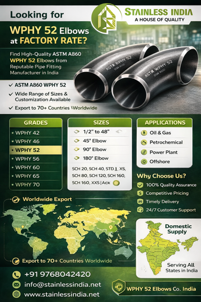 SS 347H 180° SR Elbow